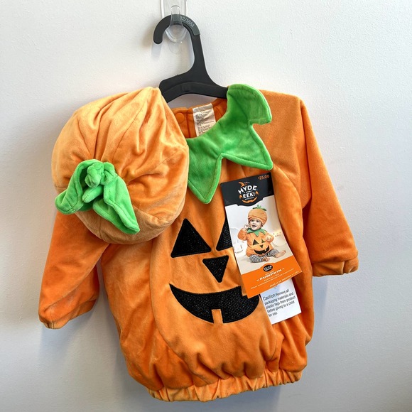 Baby Plush Jack O Lantern Pumpkin Halloween Costume Pullover 12-18 M Hyde EEK - Picture 7 of 7